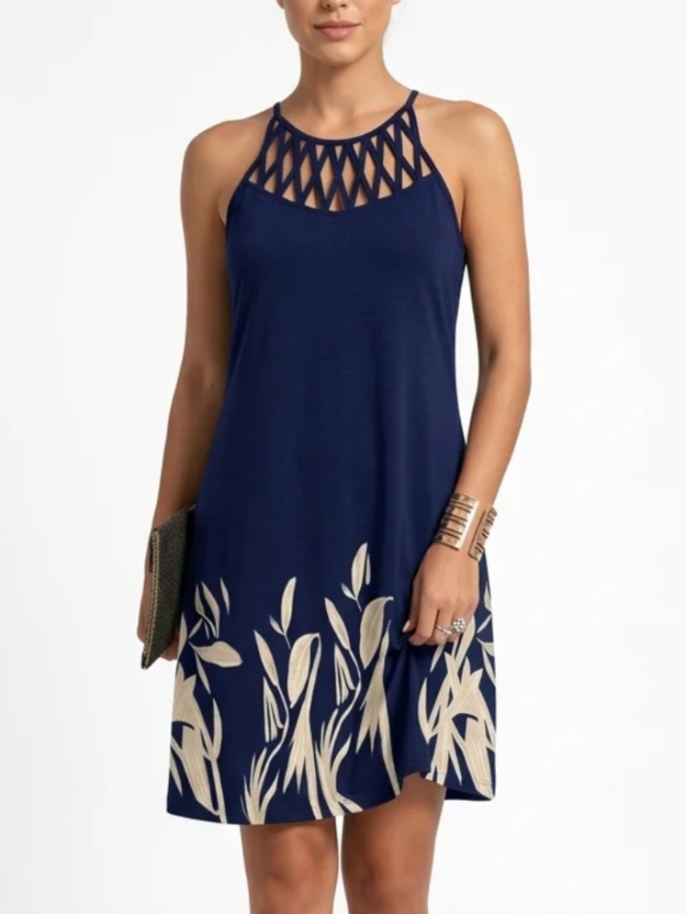 Chicme Cage-Style Halter Neck Mini Dress, Size L